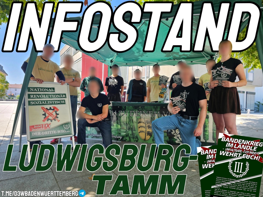 Informationsstand zum Thema Bandenkrieg in Tamm