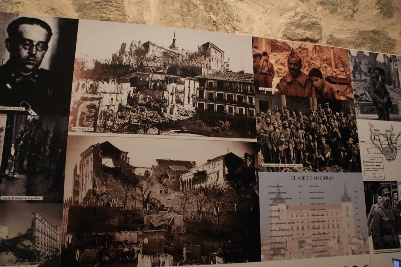 In dem zum Museum ausgebauten Alcazar finden sich auch Bilder von den Folgen der heftigen Kämpfe.